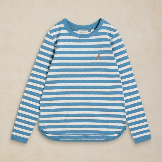 Young Ideas & Henmores -Clara Stripe Embroidered Tee -Ivory Multi -8