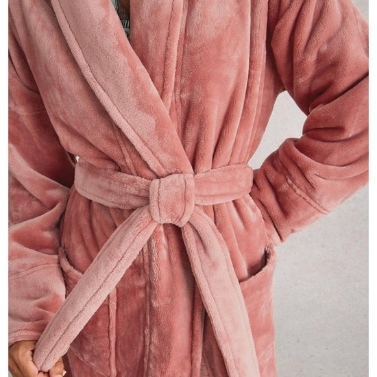 Young Ideas/Henmores - Clover Cosy Dressing Gown - Light Pink - S