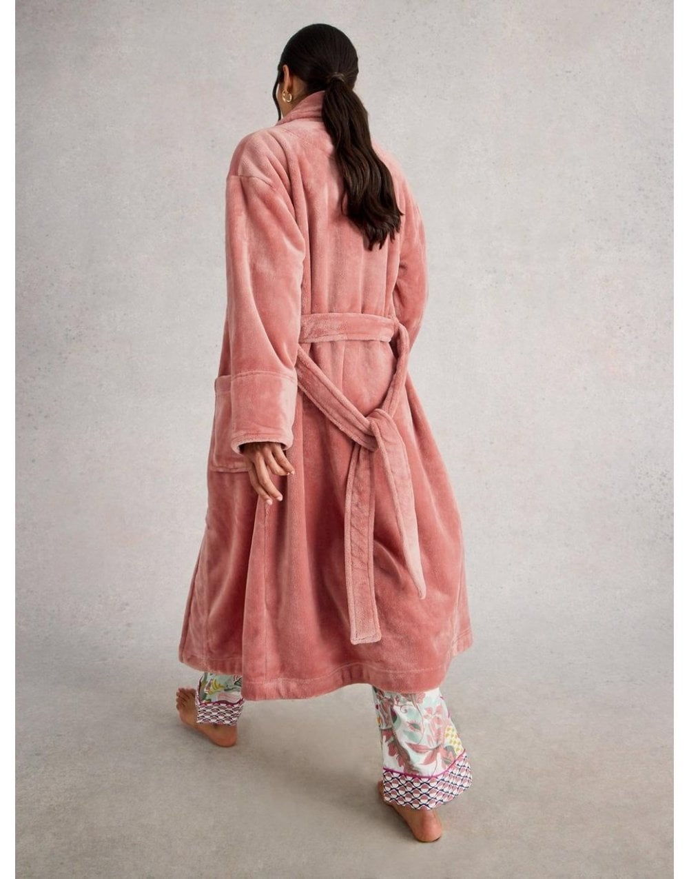 Young Ideas/Henmores - Clover Cosy Dressing Gown - Light Pink - S
