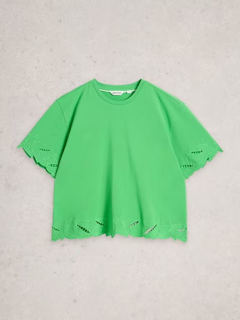 Young Ideas & Henmores - Colleen Cutwork Tee - Bright Green - 8