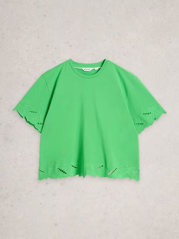 Young Ideas & Henmores - Colleen Cutwork Tee - Bright Green - 8