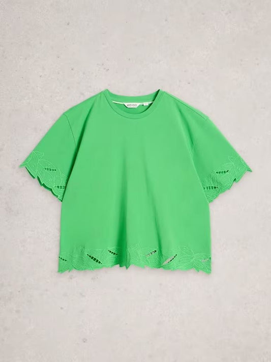 Young Ideas & Henmores - Colleen Cutwork Tee - Bright Green - 8
