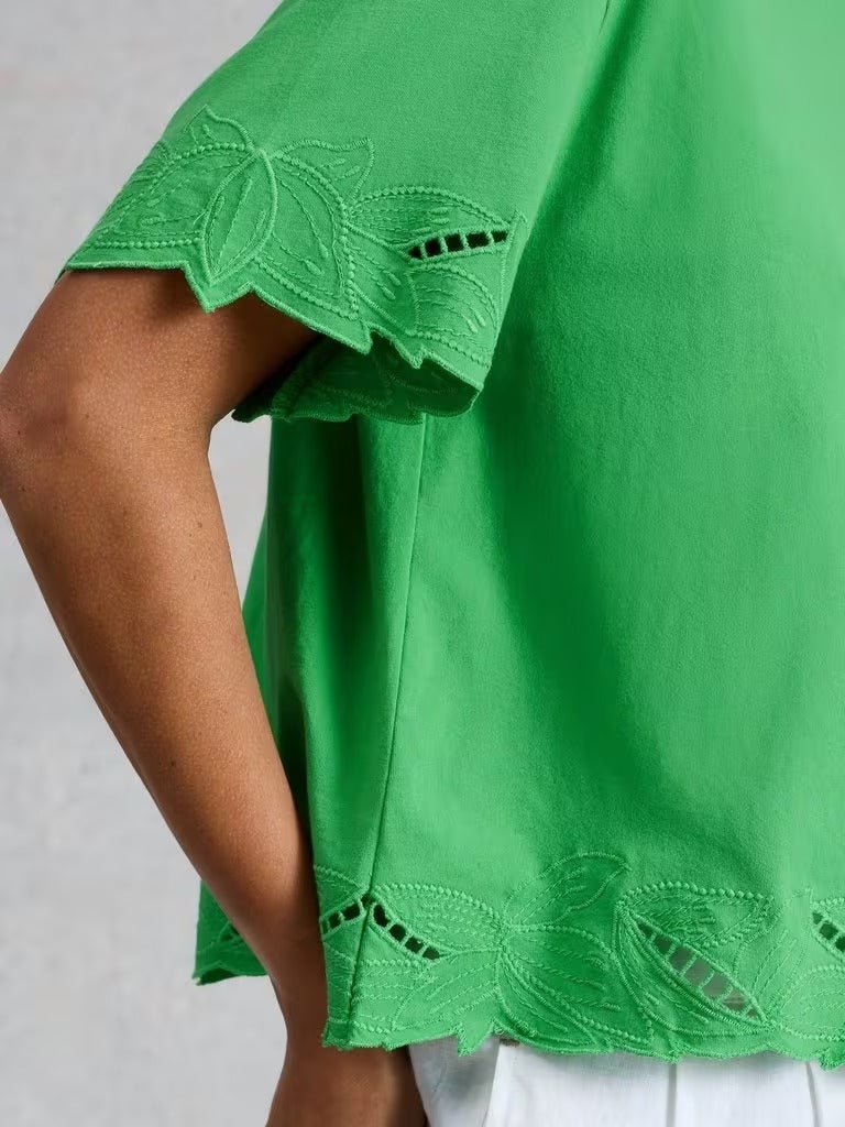 Young Ideas & Henmores - Colleen Cutwork Tee - Bright Green - 8