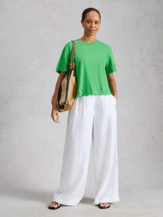 Young Ideas & Henmores - Colleen Cutwork Tee - Bright Green - 8
