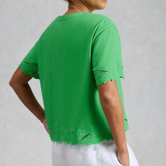 Young Ideas & Henmores - Colleen Cutwork Tee - Bright Green - 8