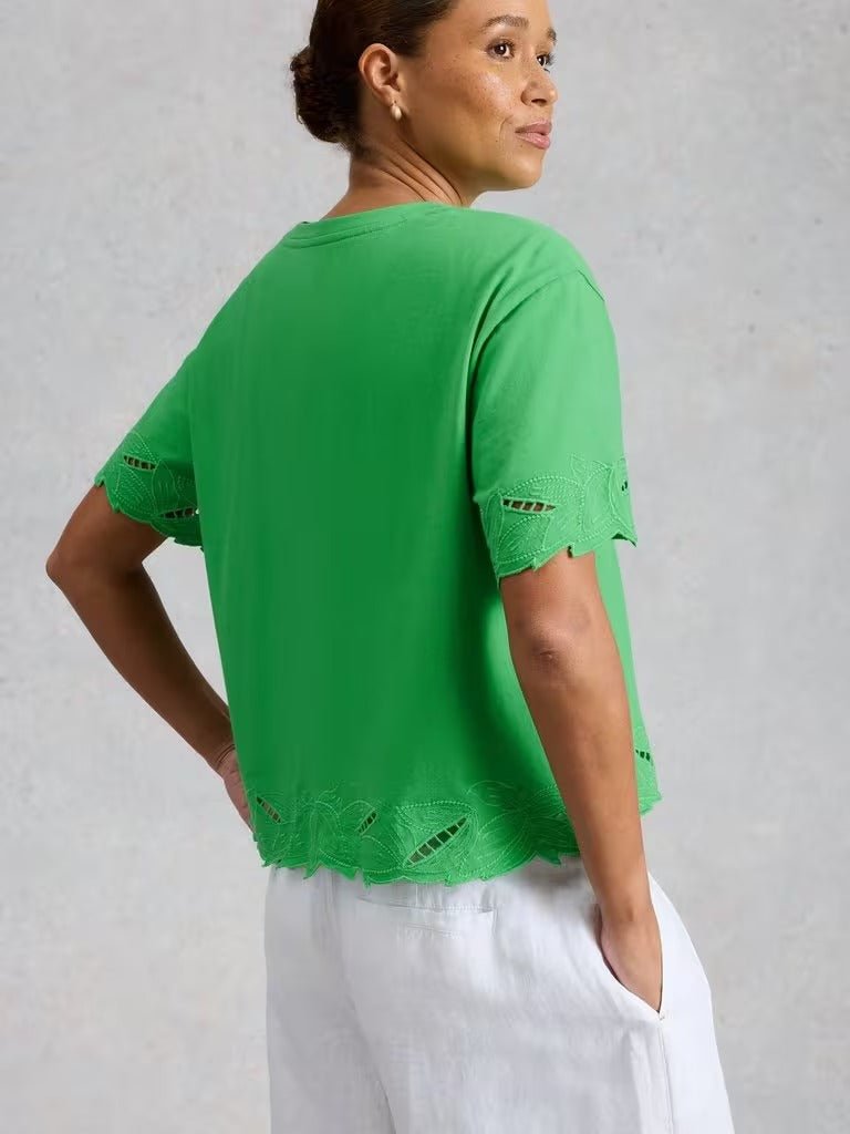 Young Ideas & Henmores - Colleen Cutwork Tee - Bright Green - 8