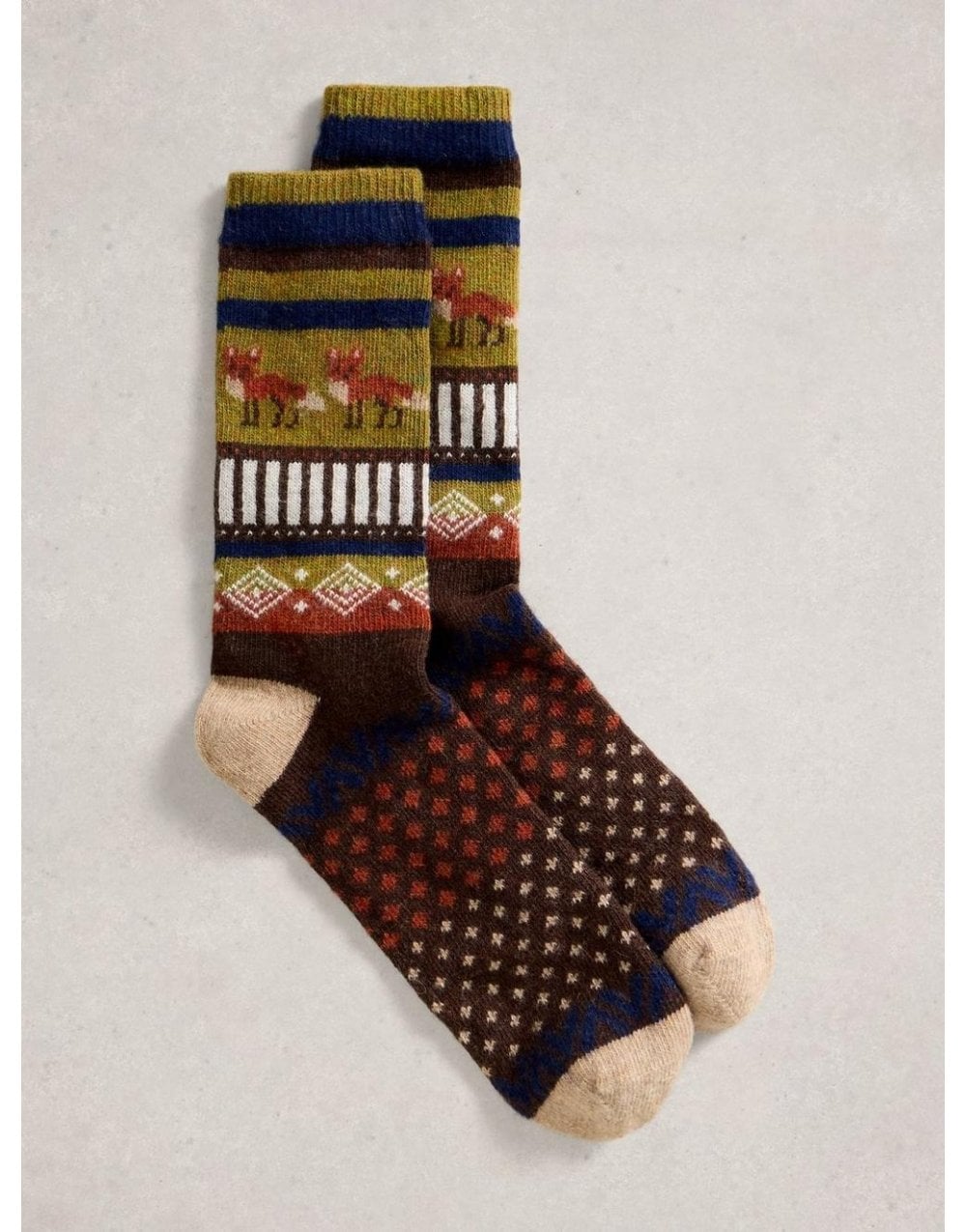 Young Ideas/Henmores - Cosy Mens Sock In A Box - Green Multi - OS