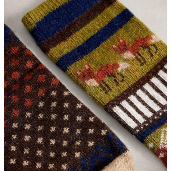 Young Ideas/Henmores - Cosy Mens Sock In A Box - Green Multi - OS