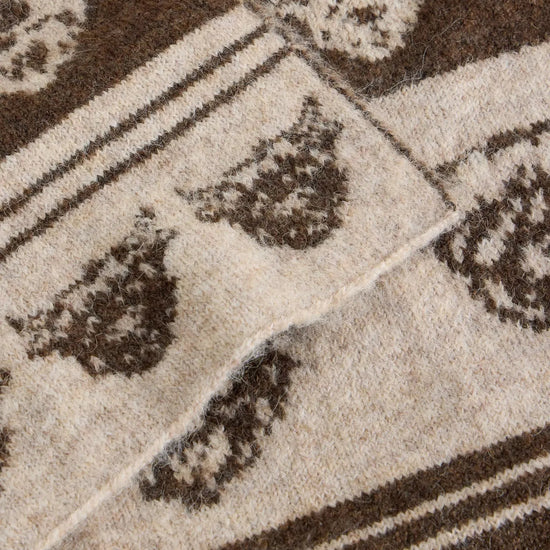 Young Ideas & Henmores -Cow Jacquard Scarf -Natural Multi -OS
