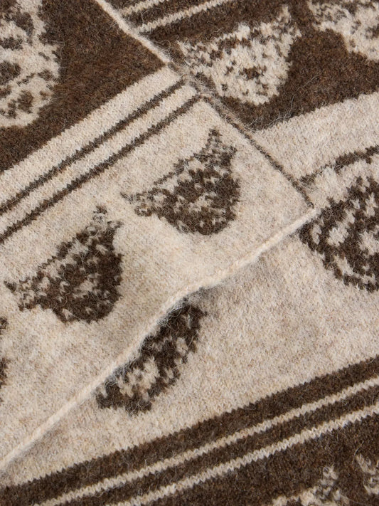 Young Ideas & Henmores -Cow Jacquard Scarf -Natural Multi -OS