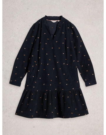 Young Ideas/Henmores - Daria Cord Embroidered Dress - Black Multi - 8