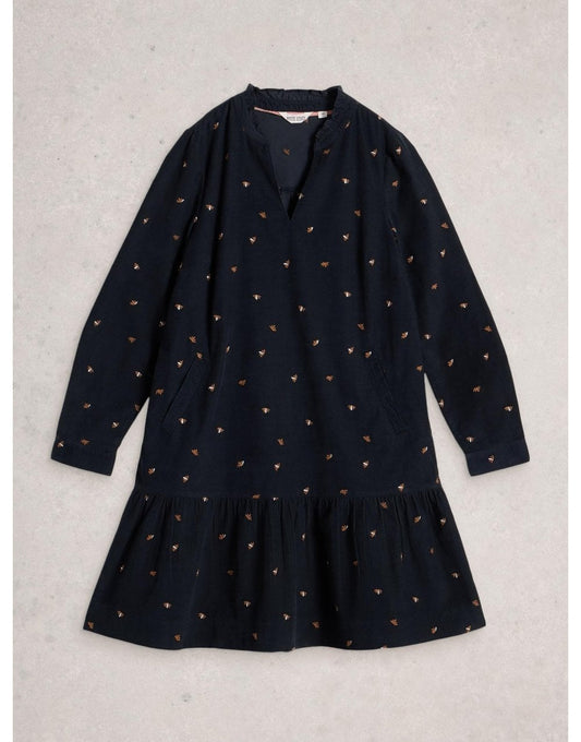 Young Ideas/Henmores - Daria Cord Embroidered Dress - Black Multi - 8