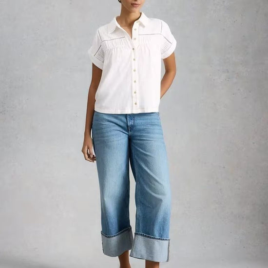 Young Ideas & Henmores - Didi Double Cloth Shirt - White - 8