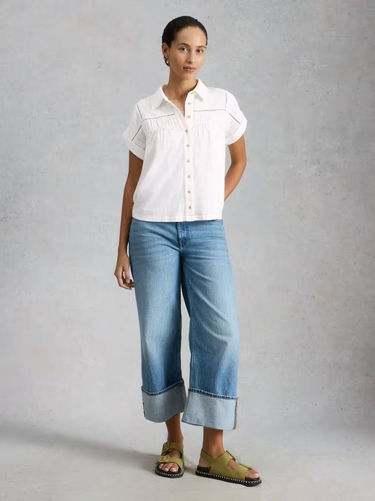 Young Ideas & Henmores - Didi Double Cloth Shirt - White - 8