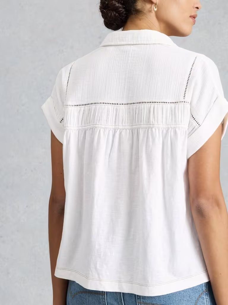 Young Ideas & Henmores - Didi Double Cloth Shirt - White - 8