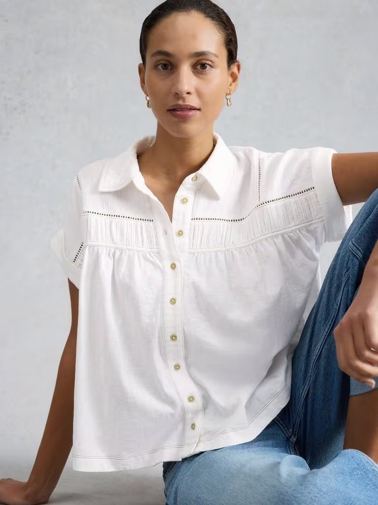 Young Ideas & Henmores - Didi Double Cloth Shirt - White - 8