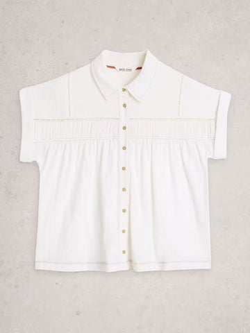Young Ideas & Henmores - Didi Double Cloth Shirt - White - 8