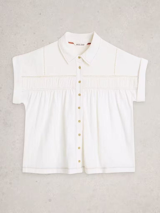 Young Ideas & Henmores - Didi Double Cloth Shirt - White - 8
