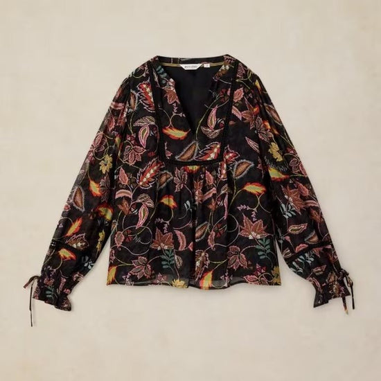 Young Ideas & Henmores -Eleanor Poet Top -Black Multi -8