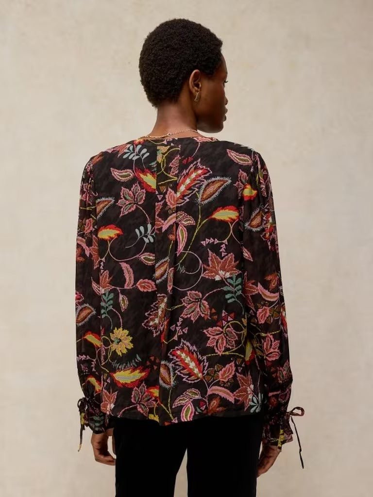 Young Ideas & Henmores -Eleanor Poet Top -Black Multi -8