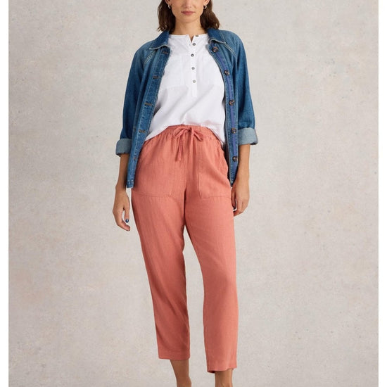 Young Ideas/Henmores - Elle Linen Blend Trouser - Blue Multi - 10/R