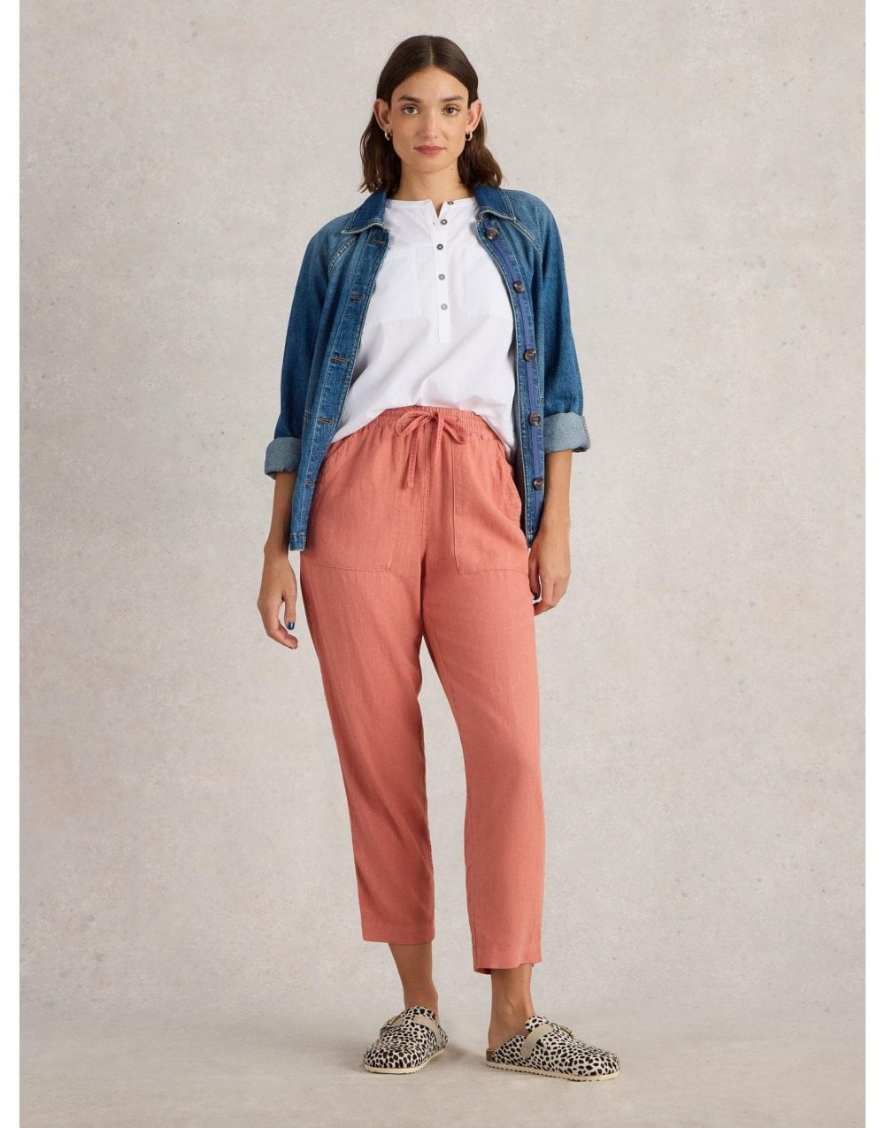 Young Ideas/Henmores - Elle Linen Blend Trouser - Blue Multi - 10/R