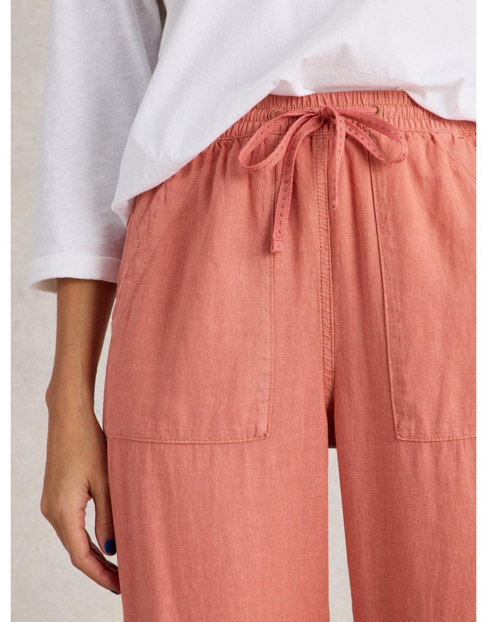 Young Ideas/Henmores - Elle Linen Blend Trouser - Blue Multi - 10/R