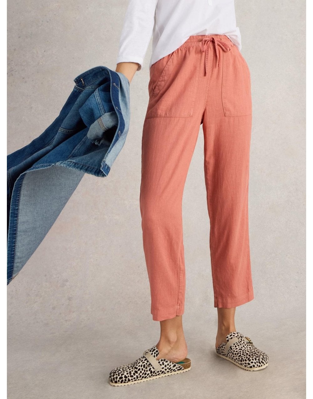 Young Ideas/Henmores - Elle Linen Blend Trouser - Blue Multi - 10/R