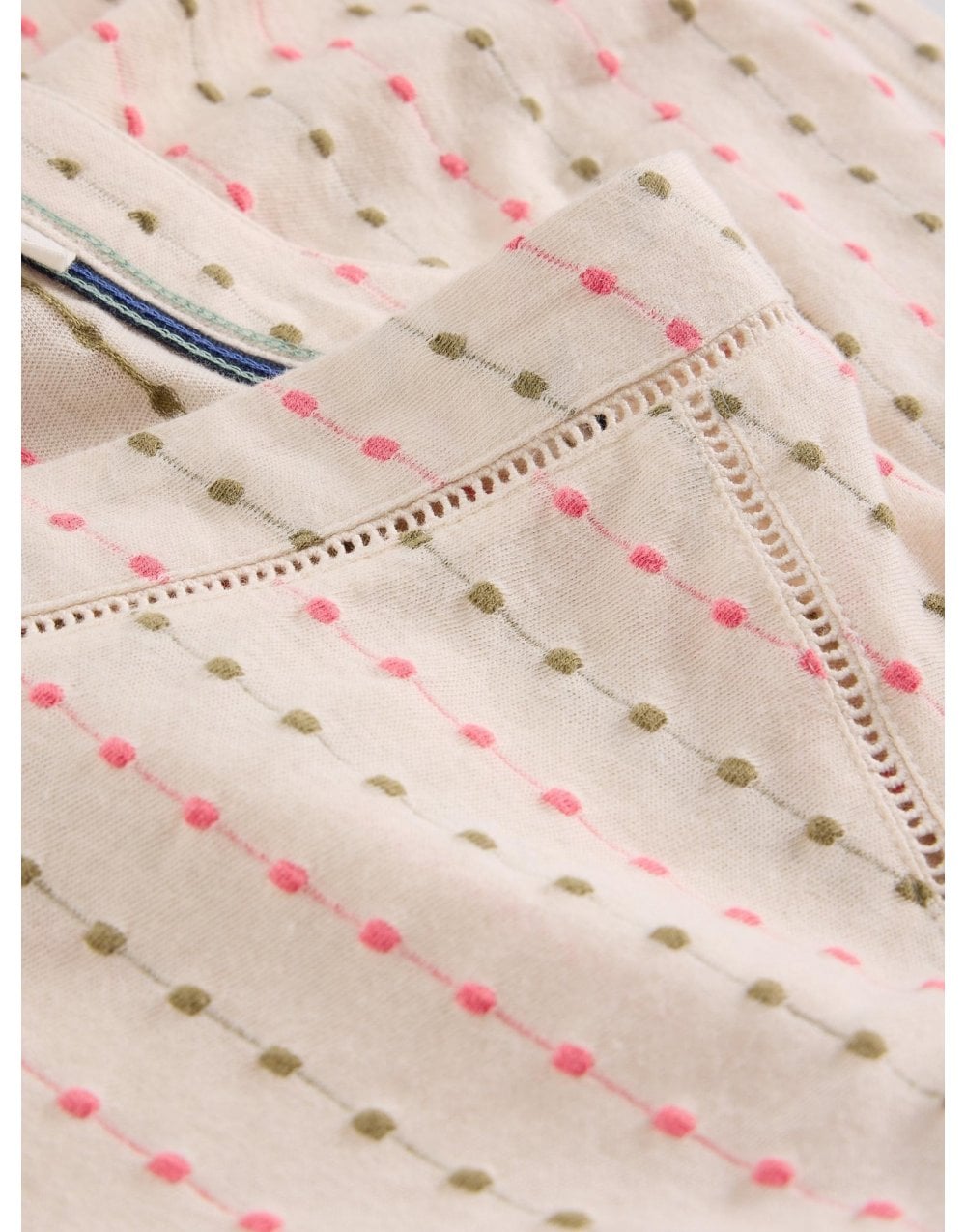 Young Ideas/Henmores - Embroidered Stripe T-Shirt - Ivory Multi - 8