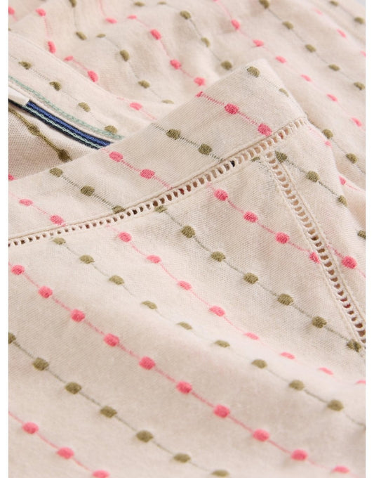 Young Ideas/Henmores - Embroidered Stripe T-Shirt - Ivory Multi - 8