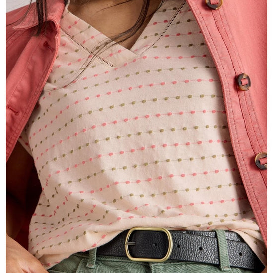 Young Ideas/Henmores - Embroidered Stripe T-Shirt - Ivory Multi - 8