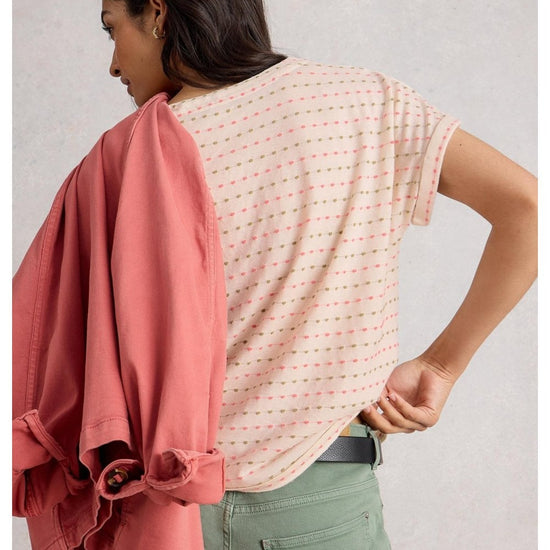 Young Ideas/Henmores - Embroidered Stripe T-Shirt - Ivory Multi - 8