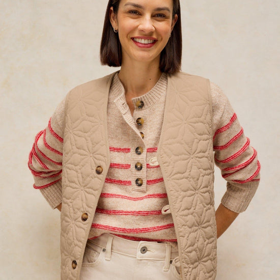 Young Ideas & Henmores -Emery Reversible Gilet -Light Natural -8