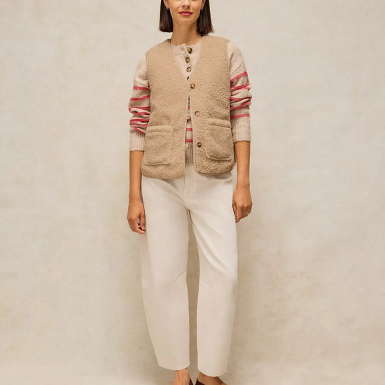 Young Ideas & Henmores -Emery Reversible Gilet -Light Natural -8