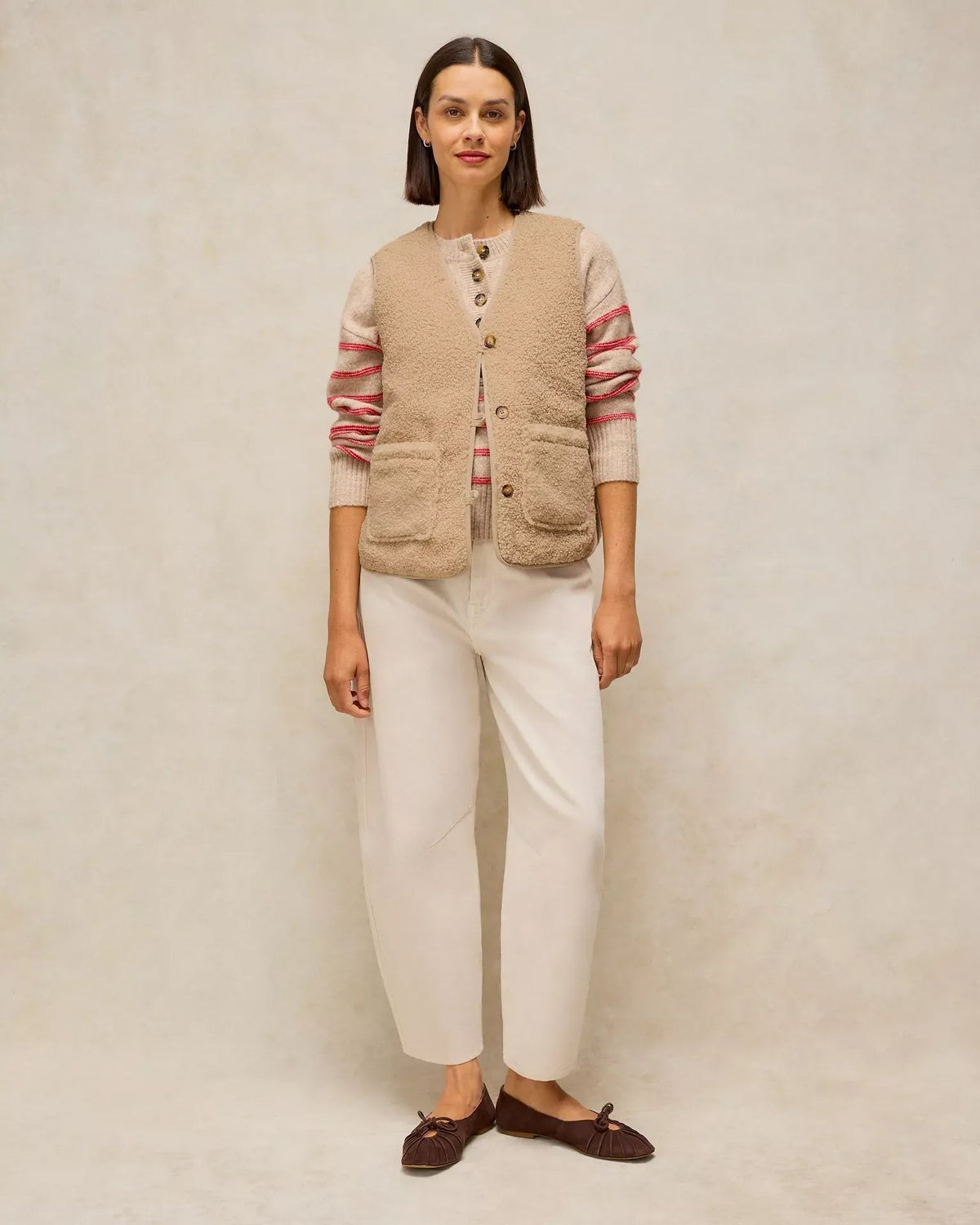 Young Ideas & Henmores -Emery Reversible Gilet -Light Natural -8
