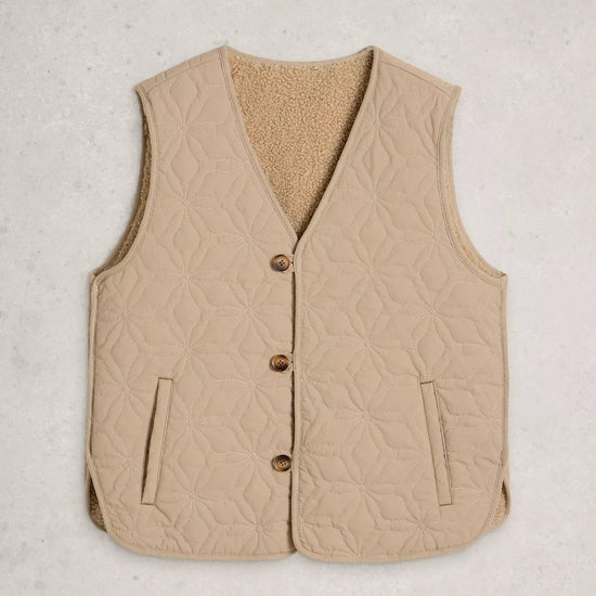 Young Ideas & Henmores -Emery Reversible Gilet -Light Natural -8