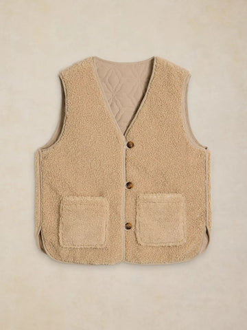 Young Ideas & Henmores -Emery Reversible Gilet -Light Natural -8