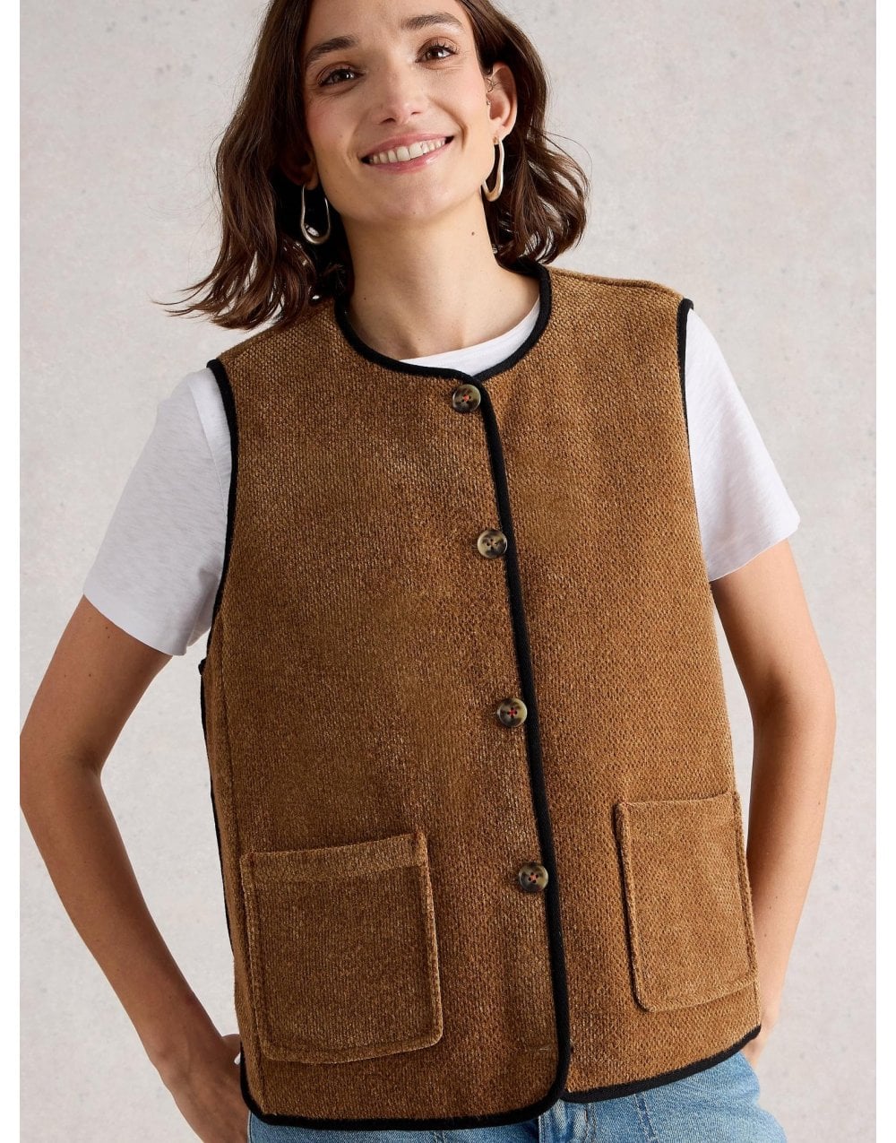 Young Ideas/Henmores - Emma Reversible Gilet - Brown/Black - 8