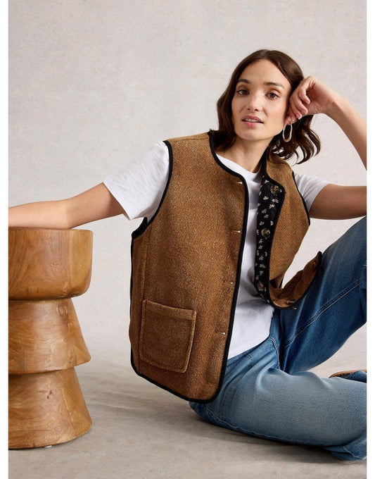 Young Ideas/Henmores - Emma Reversible Gilet - Brown/Black - 8