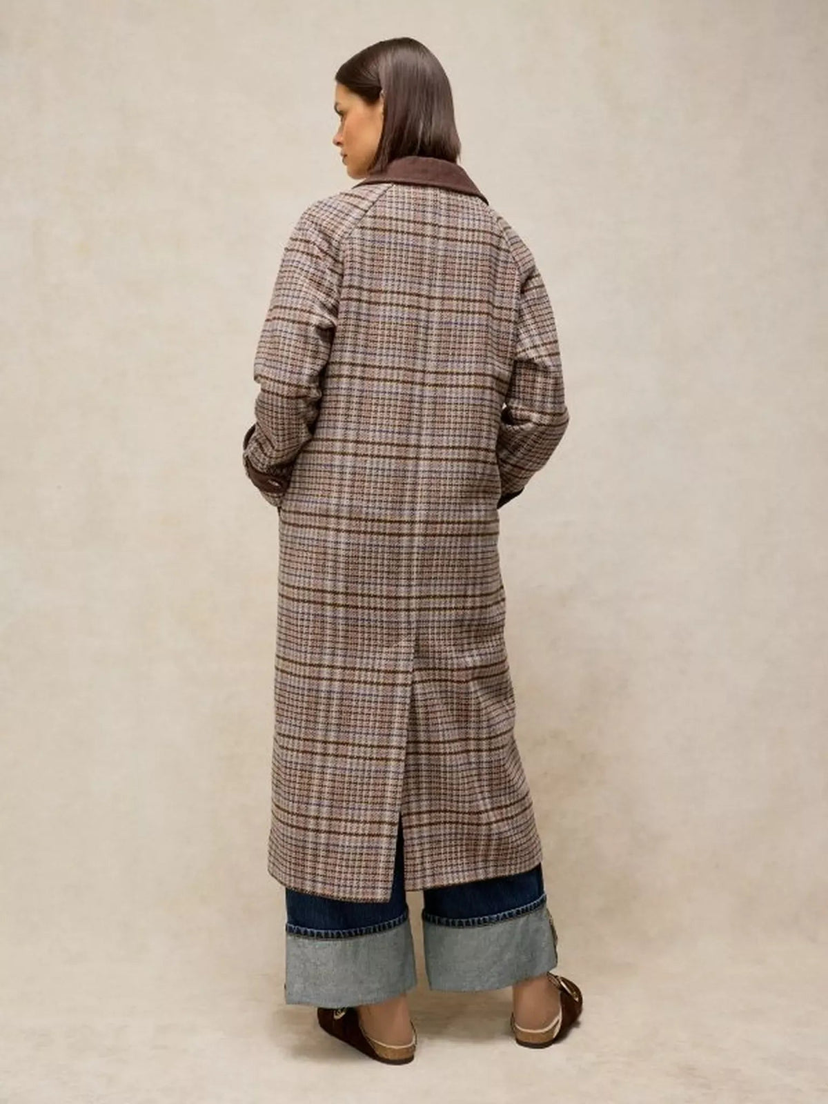 Young Ideas & Henmores -Emmeline Check Coat -Tan Multi -8