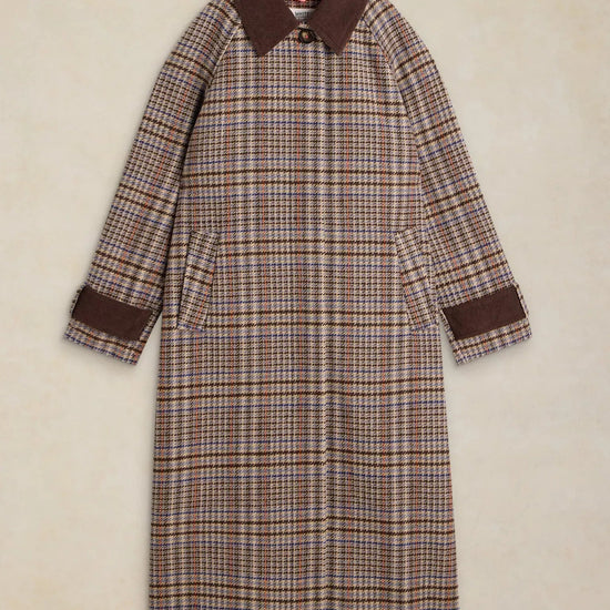 Young Ideas & Henmores -Emmeline Check Coat -Tan Multi -8