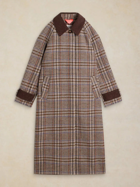 Young Ideas & Henmores -Emmeline Check Coat -Tan Multi -8