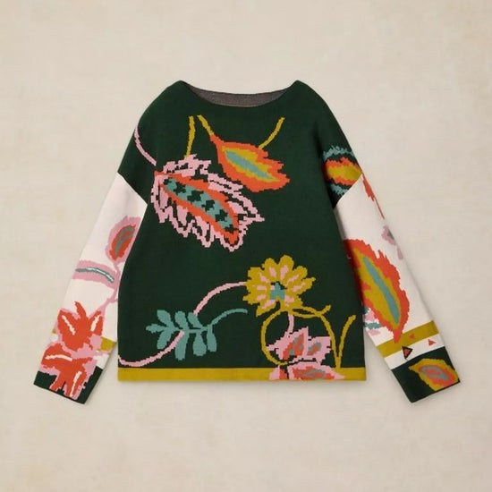 Young Ideas & Henmores -Fabia Floral Jumper -Green Multi -8