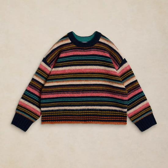 Young Ideas & Henmores -Florence Stripe Jumper -Navy Multi -8