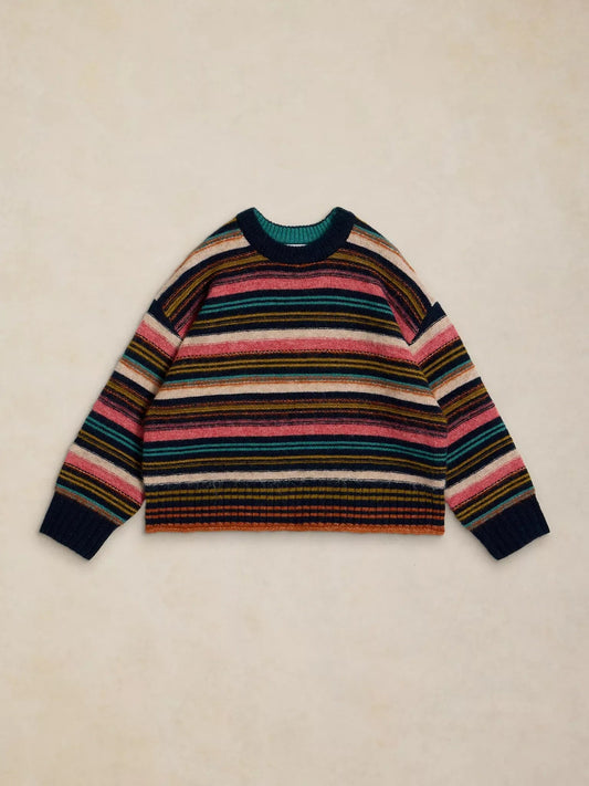 Young Ideas & Henmores -Florence Stripe Jumper -Navy Multi -8