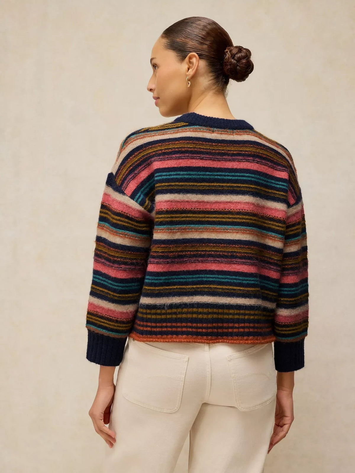 Young Ideas & Henmores -Florence Stripe Jumper -Navy Multi -8