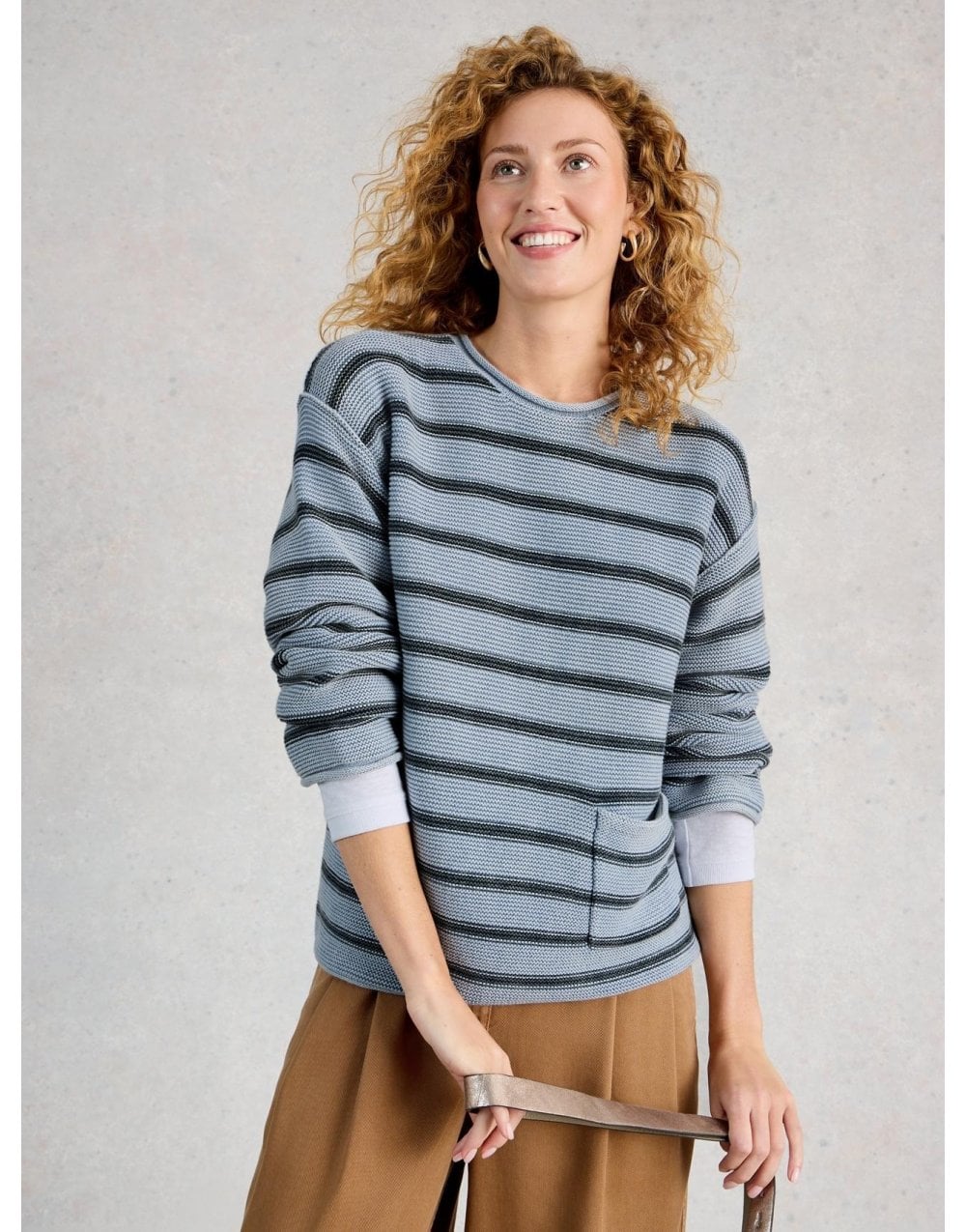 Young Ideas/Henmores - Gigi Washed Jumper - Blue Stripe - 8