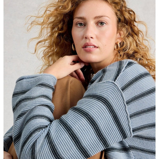 Young Ideas/Henmores - Gigi Washed Jumper - Blue Stripe - 8