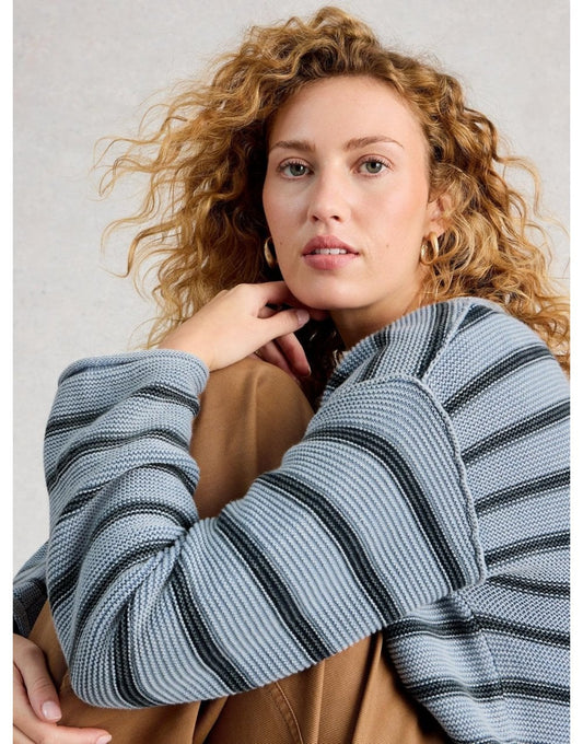 Young Ideas/Henmores - Gigi Washed Jumper - Blue Stripe - 8