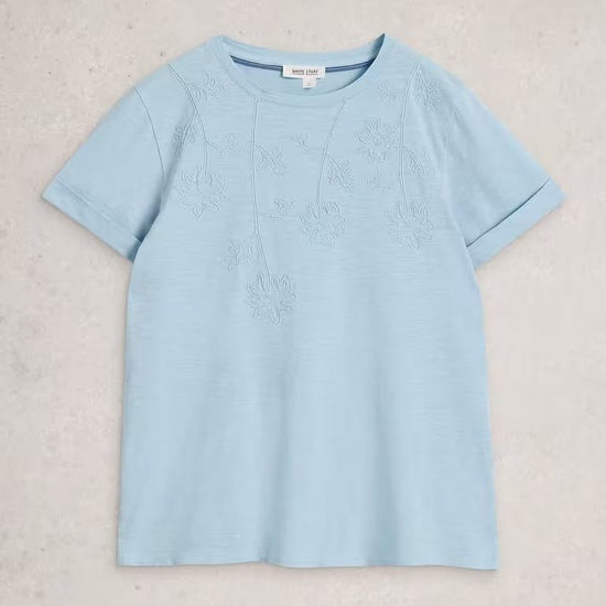 Young Ideas & Henmores - Gina Embroidered T-Shirt - Mid Blue - 8